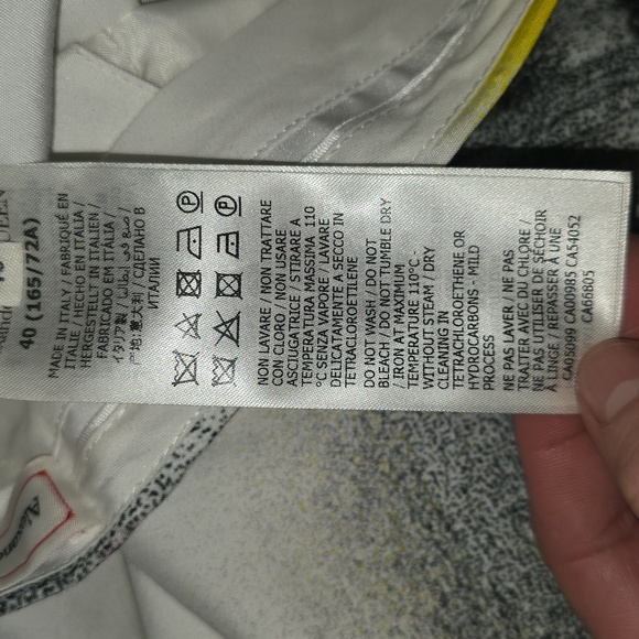 BNWT !! Alexander McQueen Mushroom Spores Yellow B & W Spray Paint Pant sz IT 40 - Picture 12 of 15